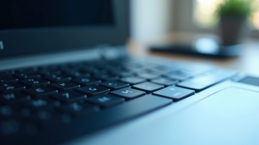 Teclado de computador moderno com destaque em teclas de segurança, escritório limpo, iluminação clara